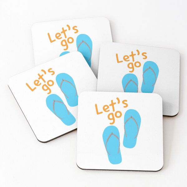 Item preview, Let's go and Blue flip flops designed and sold by sigdesign.
