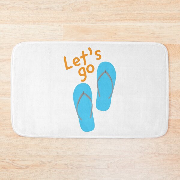 Item preview, Let's go and Blue flip flops designed and sold by sigdesign.