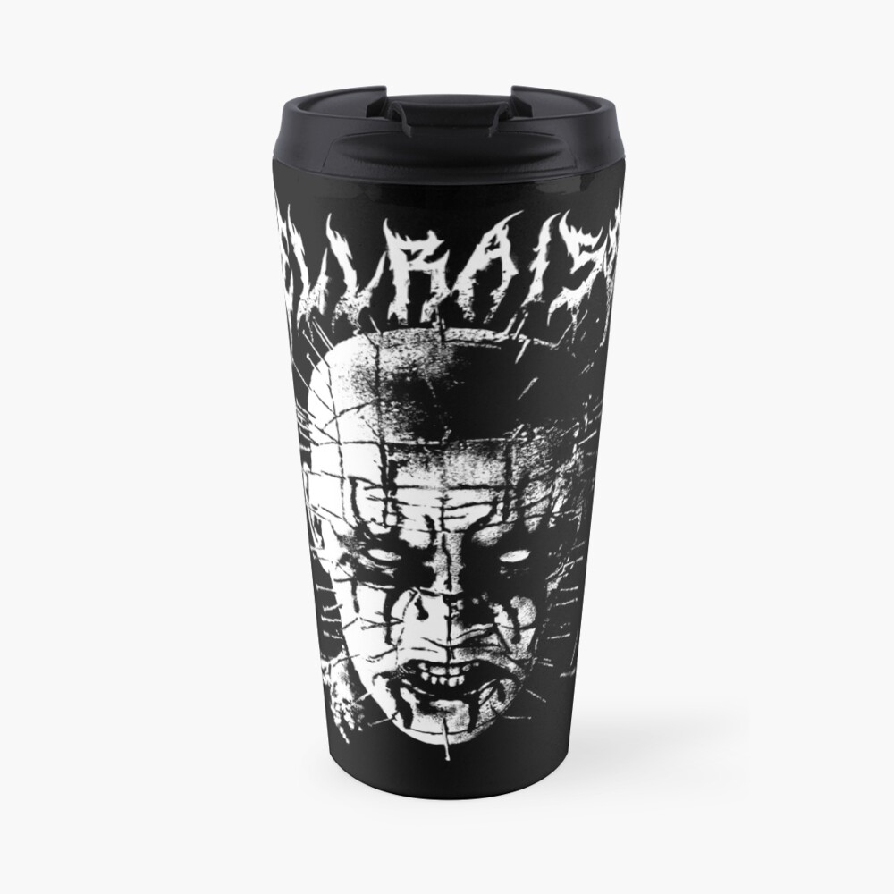 Black Metal Pinhead Travel Mug