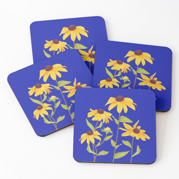 Item preview, Black Eyed Susan Yellow Flowers - Floral Summer & Spring Vibe Artwork designed and sold by Thordur Sturluson.