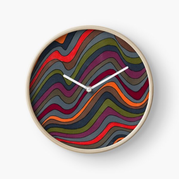 Psychedelic rainbow orange Clock