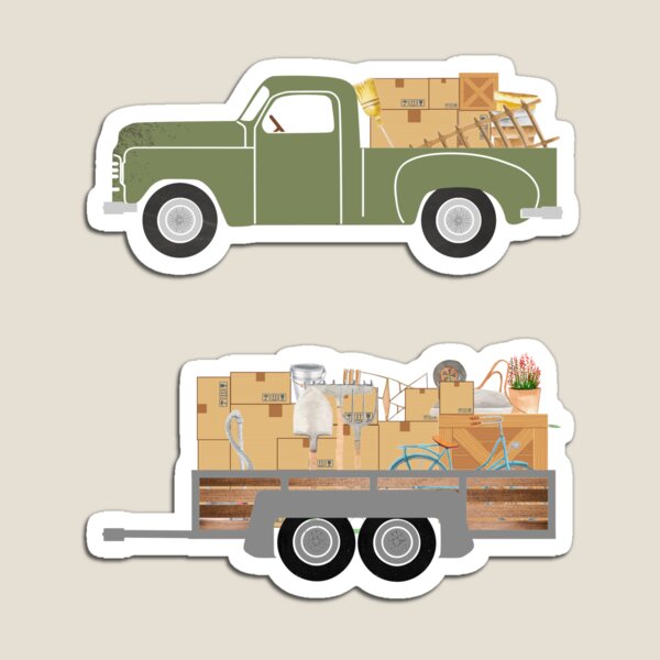 Item preview, Vintage Truck and Trailer Moving Boxes designed and sold by 4LeftTurns.