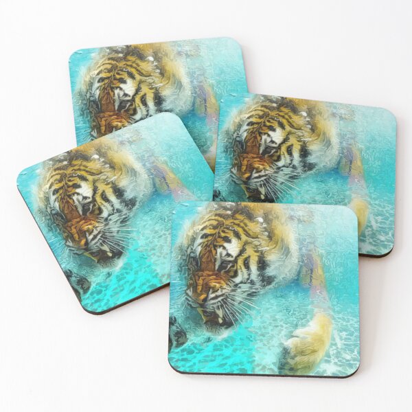 Item preview, A aggressive tiger in water designed and sold by Dipanjan20.