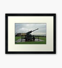 An WW2 anti-aircraft gun at Dover Castle in England Framed Print