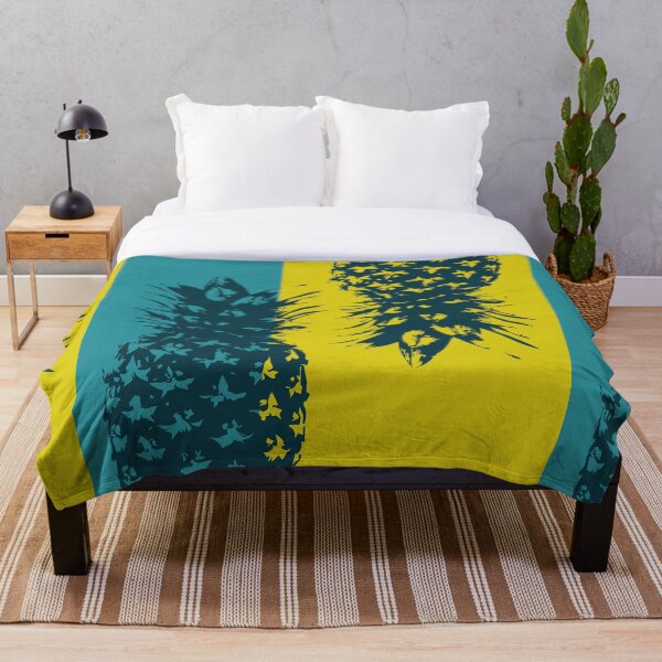 Beachy Pineapple Pop Art | Summer Vibes Throw Blanket