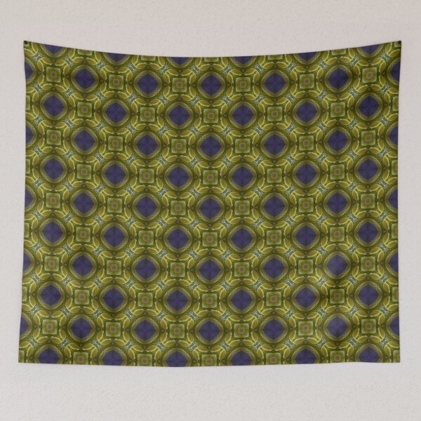Item preview, Circles and squares in golden and blue abstract pattern by Code03 designed and sold by Code03.