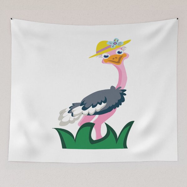 Item preview, Kids Bedroom Pink Ostrich Sticker designed and sold by mayankdozdesign.