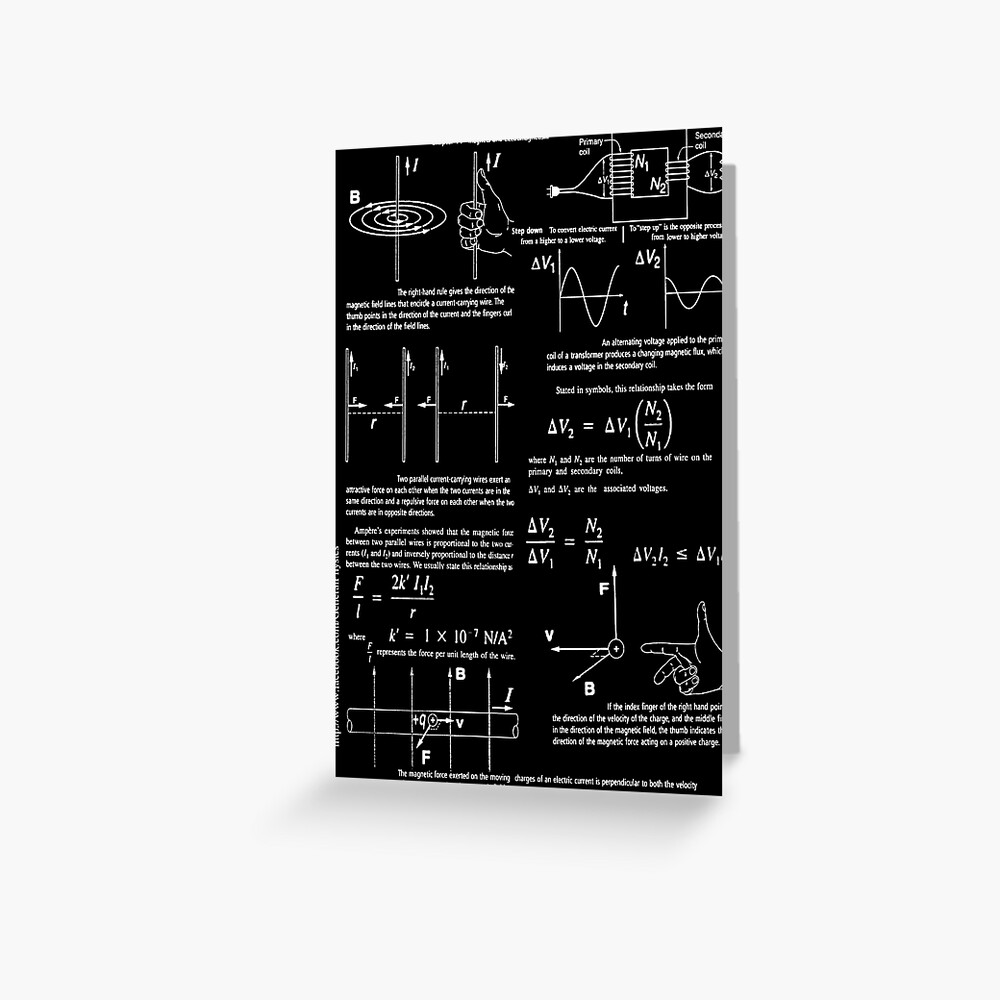 Copy of Physics, Magnets, Electromagnetism, magnetic, electric, current, tesla, weber, electromagnet, flux, pole, dipole Greeting Card