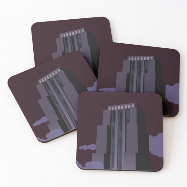 Item preview, Retro 80s Dark Building designed and sold by ItsNikkiArts.