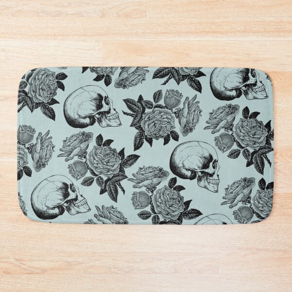 Item preview, Skulls And Roses • Pastel Blue • Romantic Goth designed and sold by Rike Mayer.