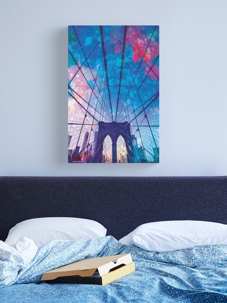 Thumbnail 2 von 3, Leinwanddruck, 01 Brooklyn Bridge Poster Pop-Art - Margarita Art designt und verkauft von Margarita-Art.