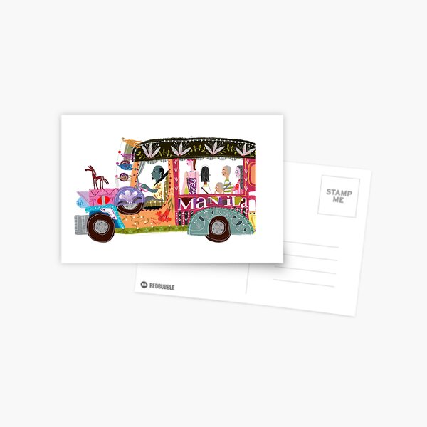 The iconic Philippine jeepney illustrated by Robert Alejandro Postcard