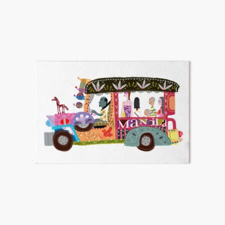 The iconic Philippine jeepney illustrated by Robert Alejandro Art Board Print