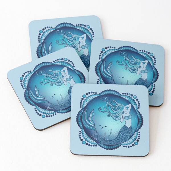 Item preview, Mermaid Mandala - Blue designed and sold by serenaking.