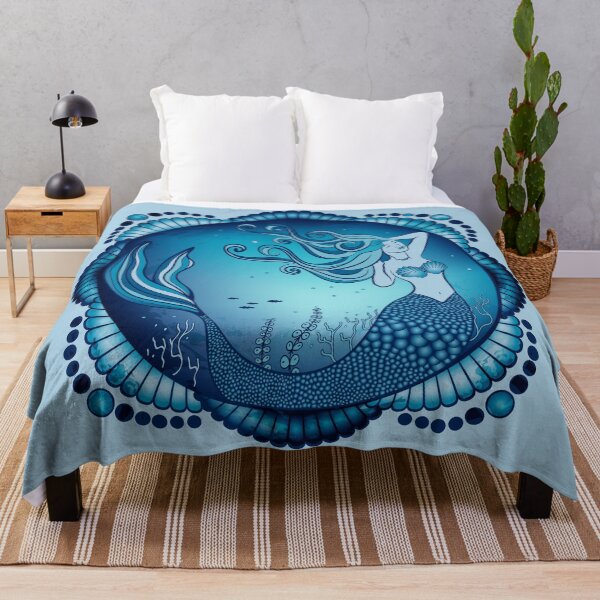 Item preview, Mermaid Mandala - Blue designed and sold by serenaking.