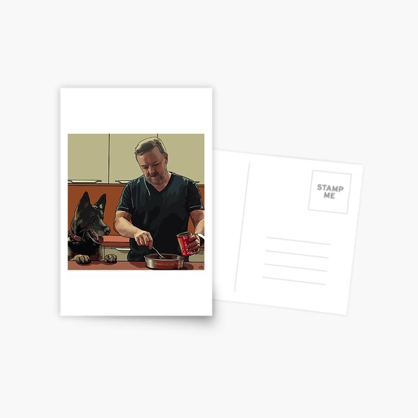 Tony and Brandy from After Life by Ricky Gervais Postcard