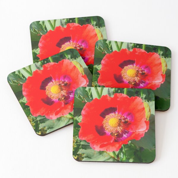 Item preview, Bees on flower designed and sold by RebelShadow.