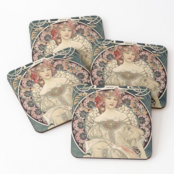 Item preview, Alphonse Mucha Vintage French Advertising Paintings designed and sold by madeinatlantis.