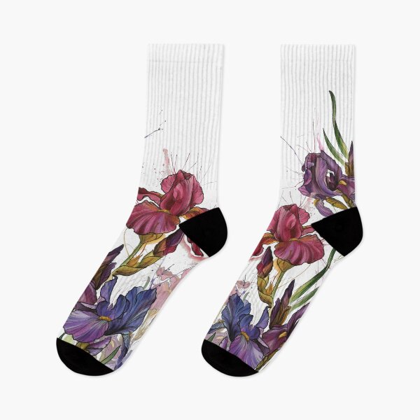 Item preview, Ink Splash Watercolour Iris Flower Painting Pattern designed and sold by TattooZanda.