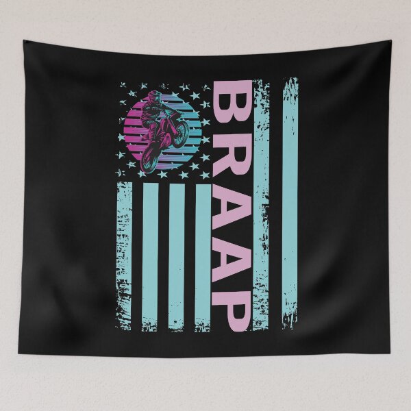 Item preview, Braap Vintage USA American Flag Dirtbike Motocross designed and sold by funnierthanthou.