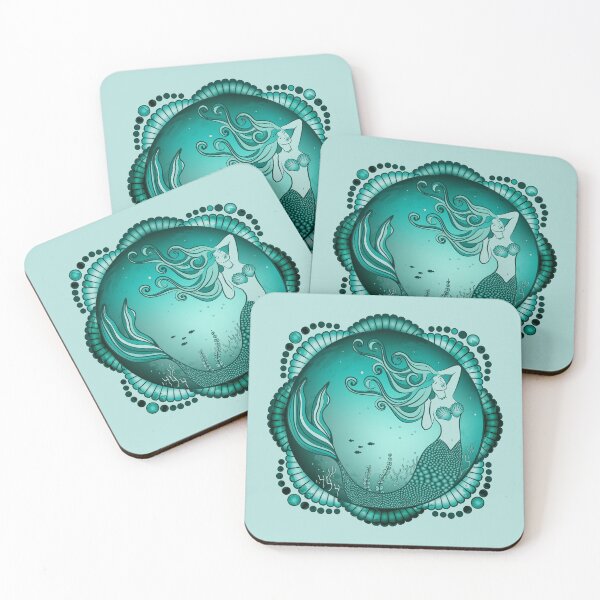 Item preview, Mermaid Mandala - Green designed and sold by serenaking.