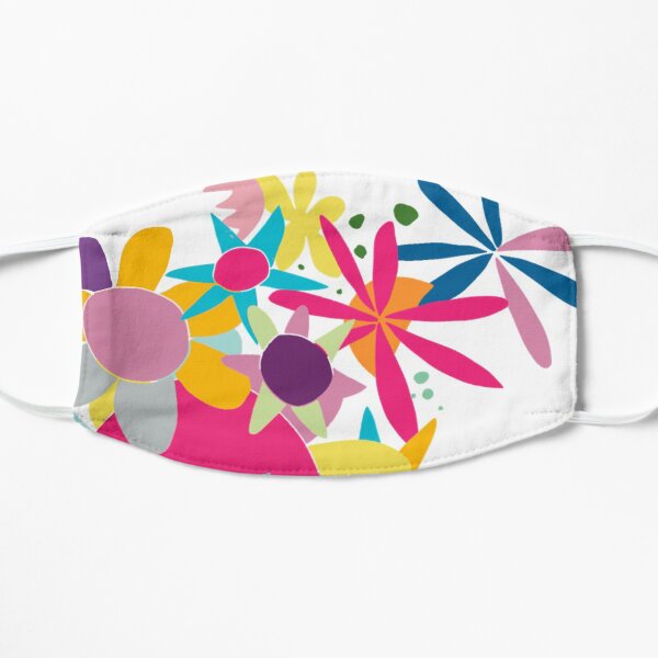 Pretty colourful and cheerful flower pattern Flat Mask