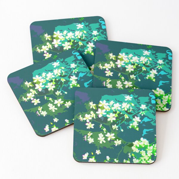 Item preview, White and green floral  designed and sold by Marju Rose.