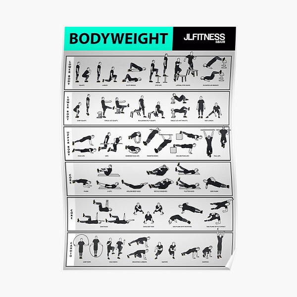 garaje gimnasio o gimnasio de la escuela. Los pósters son creados por un entrenador físico real (yo). Ideal para personas que olvidan los nombres de los ejercicios. Póster