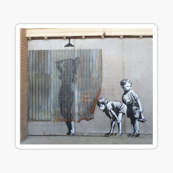 Item preview, Banksy Dismaland Graffiti Shower Lady designed and sold by urbanmermaid.