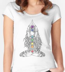 Yoga Om Chakras Mindfulness Meditation Zen 1 Women's Fitted Scoop T-Shirt