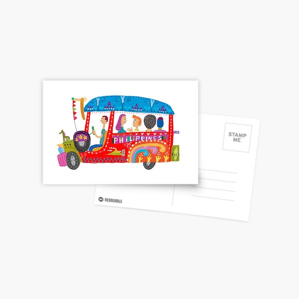 The Philippine jeepney illustrated by Robert Alejandro Postcard
