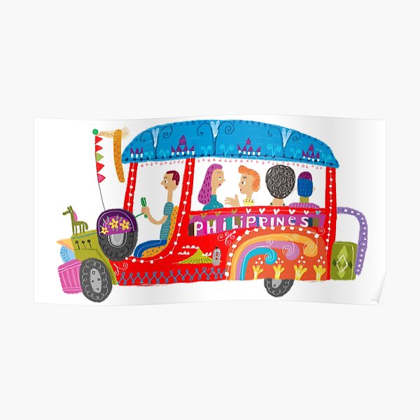 The Philippine jeepney illustrated by Robert Alejandro Poster