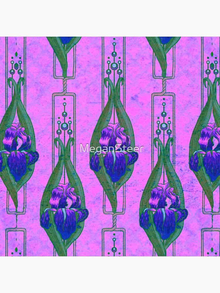 Art Nouveau Irises in Purple and Pink by MeganSteer