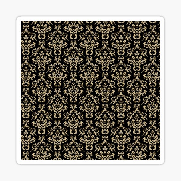 "Black and Gold Damask" Sticker for Sale by eddyscanyon Redbubble