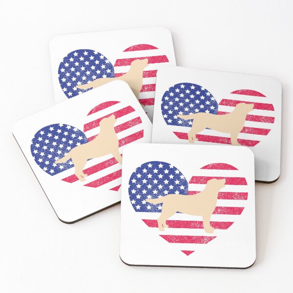 Item preview, Yellow Labrador Silhouette and US Heart designed and sold by HappyLabradors.