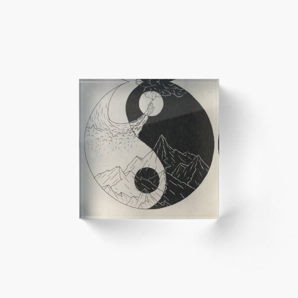 Yin Yang Acrylic Block