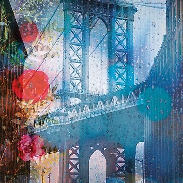 Vorschaubild zum Design 02 Manhattan Bridge im Regen romantisch Blumen Margarita Art von Margarita-Art