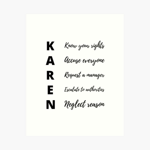 Item preview, KAREN designed and sold by BadJokesClub.