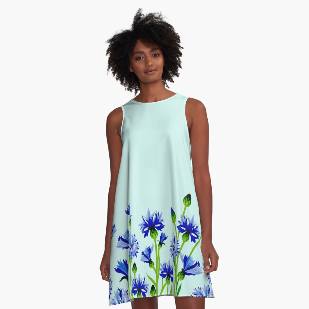 cornflower blue summer dress