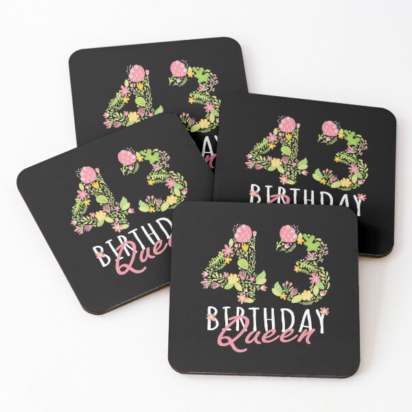Item preview, 43rd Birthday Queen 43 Years Old Woman Floral B-day Theme print designed and sold by Grabitees.