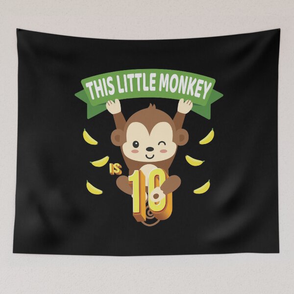 Item preview, This Little Monkey Is 10 Years Old Kid 10th Birthday Monkeys design designed and sold by Grabitees.