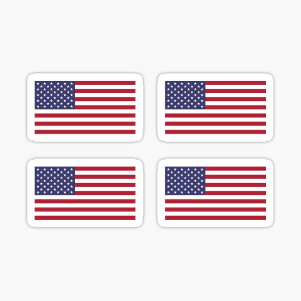 Item preview, 4 American Flag Sticker Cool Patriotic 4th of July Red White & Blue United States of America Flags designed and sold by BCNDesign.