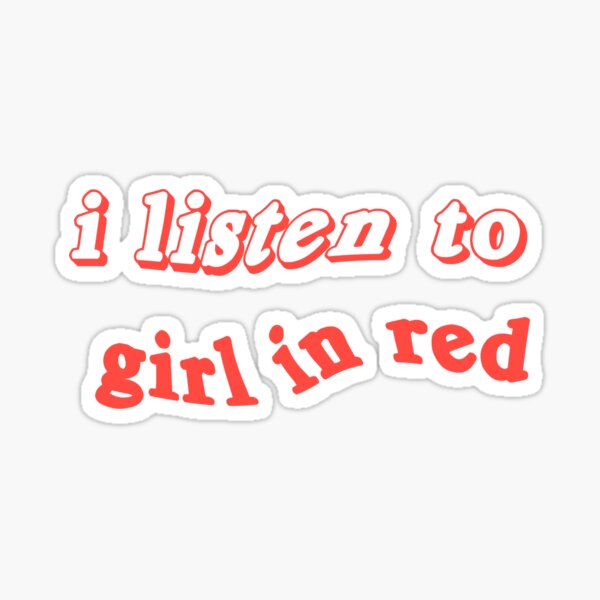 Ich höre Mädchen in rot Sticker
