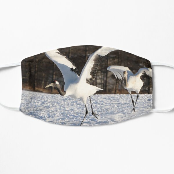 Japanese cranes, adult & young Masque sans plis