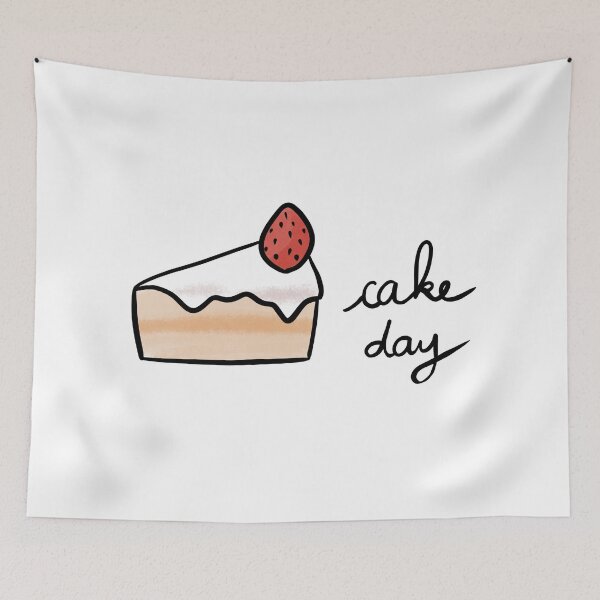 Item preview, Cake Day Cute Coffee Dates Cute Cake Lovers Gift Strawberry Cake Shortcake Yummy Pastry Delicious Cake Foodie Gift Let Them Eat Cake with a Cup of Coffee Delicious Yummy Frosting for High Tea Cute designed and sold by Nathalie Aynié.