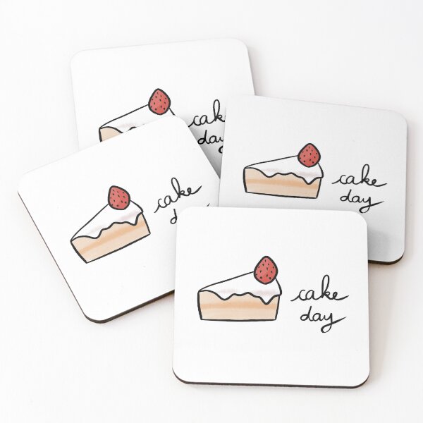 Item preview, Cake Day Cute Coffee Dates Cute Cake Lovers Gift Strawberry Cake Shortcake Yummy Pastry Delicious Cake Foodie Gift Let Them Eat Cake with a Cup of Coffee Delicious Yummy Frosting for High Tea Cute designed and sold by Nathalie Aynié.