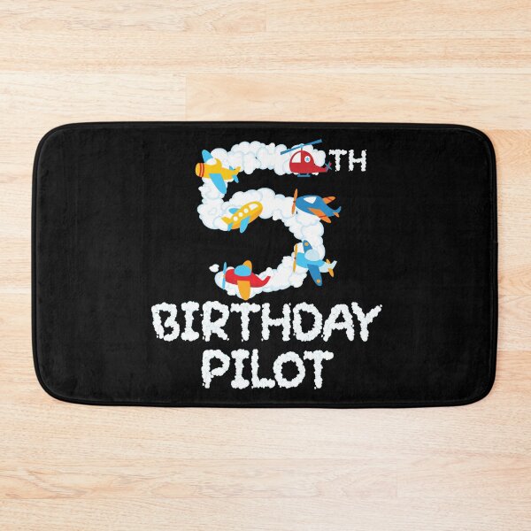 Item preview, 5th Birthday Pilot 5 Years Old Aviator Kid B-day Party print designed and sold by Grabitees.