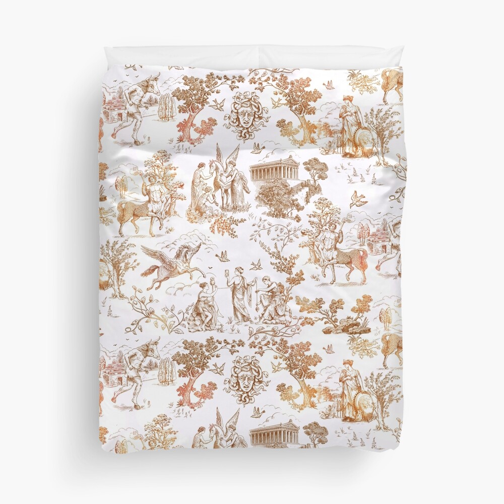 Greek Mythology Toile with Centaurs, Minotaurs and Pegasus Duvet Cover