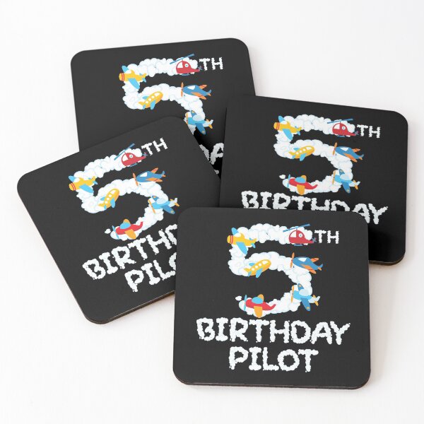 Item preview, 5th Birthday Pilot 5 Years Old Aviator Kid B-day Party print designed and sold by Grabitees.