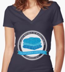 The Legit Republic of Blanketsburg Women's Fitted V-Neck T-Shirt